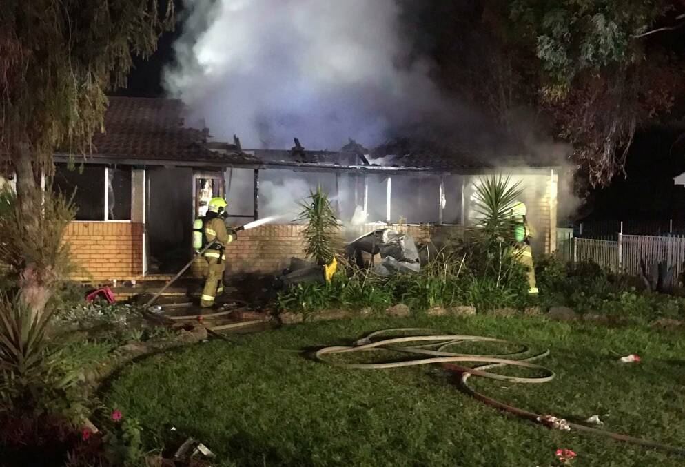 Firefighters were called to Heath Crescent at around 8.30pm on Monday. PHOTO: Fire and Rescue NSW Griffith. 