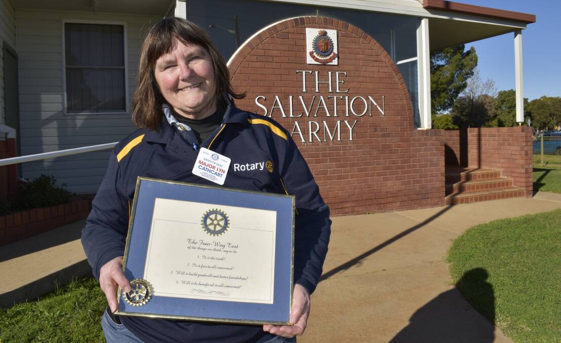 FRESH FACE: Major Lyn Cathcart will be the Rotary Club of Griffith East's first female president. As president she'll be working to raise money to help feed and house Griffith's homeless population. PHOTO: Kenji Sato