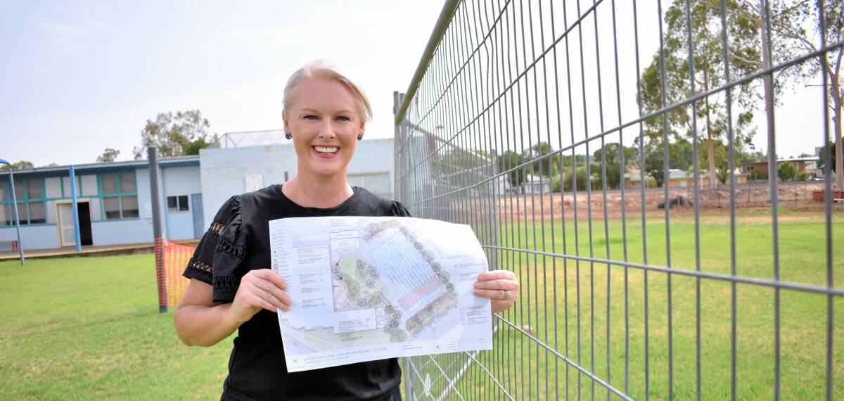 BIG SPLASH: Griffith Swimming Club president Sarah Hill is as pleased as punch about plans to build an outdoor 50 metre pool for Griffith. The announcement comes after years of lobbying from residents who've spent nearly a decade demanding council for an outdoor pool. PHOTO: Kenji Sato