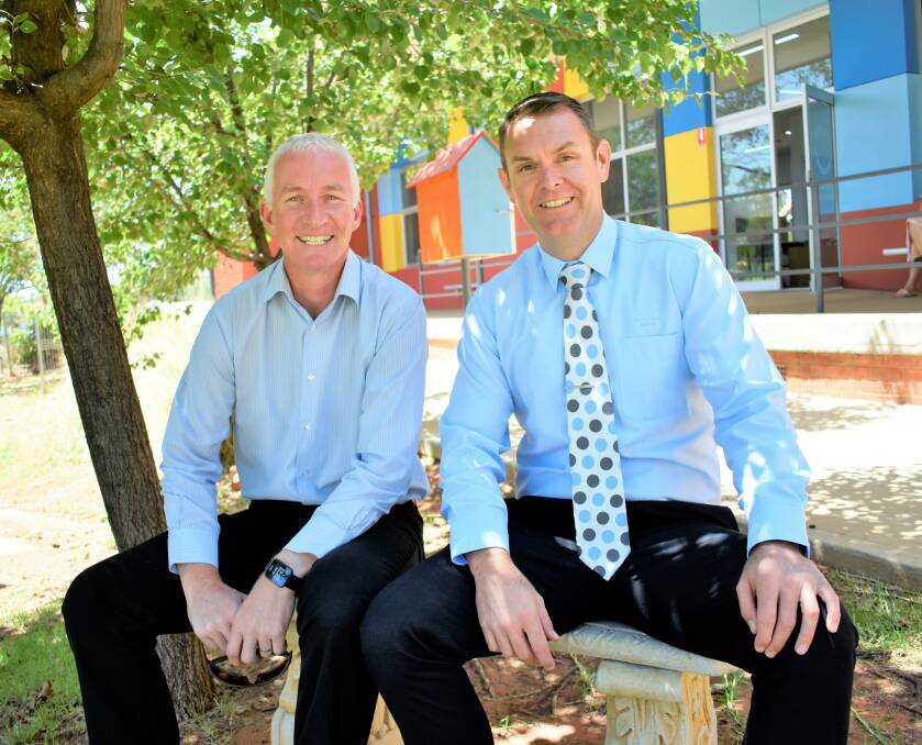POWERS COMBINED: Daniel Tuohey and Michael Morrell are stepping up as St Patrick's new principals. They both bring different strengths to the table, and they'll be working together to help the school run smoothly. PHOTO: Kenji Sato