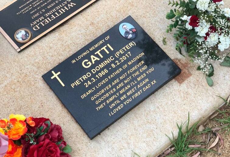 FATE UNCERTAIN: Peter Gatti's plaque could soon be removed. PHOTO: Contributed