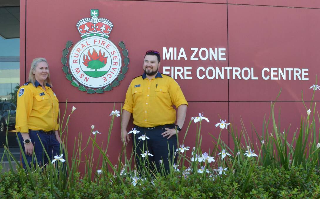 BACK TO BASE: Deanne Bailey and Stephen Kada from the NSW Rural Fire Service have returned safely to Griffith after assisting firefighters in Canada and California. Picture: Kenji Sato