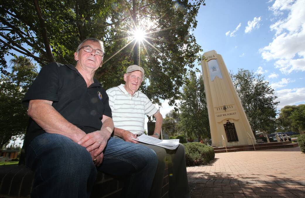 SOLEMN COMMEMORATION: Griffith RSL sub-branch president Hank Veenhuizen and commemorations coordinator Terry Walsh are anticipating another big turnout on ANZAC Day on April 18. PHOTO: Anthony Stipo