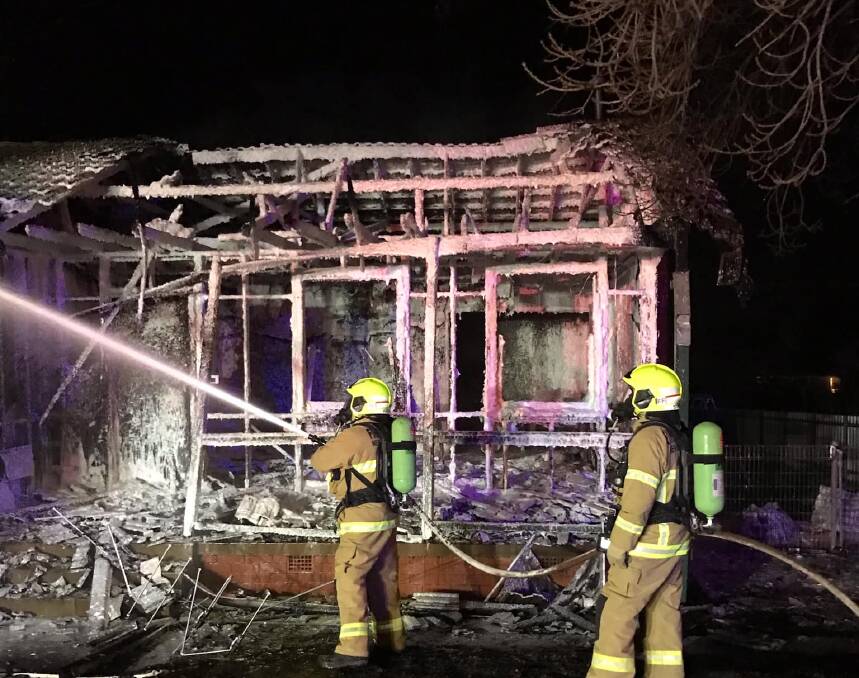 A North Griffith house was totally destroyed in a fire on Wednesday. PHOTO: Fire and Rescue NSW Griffith. 