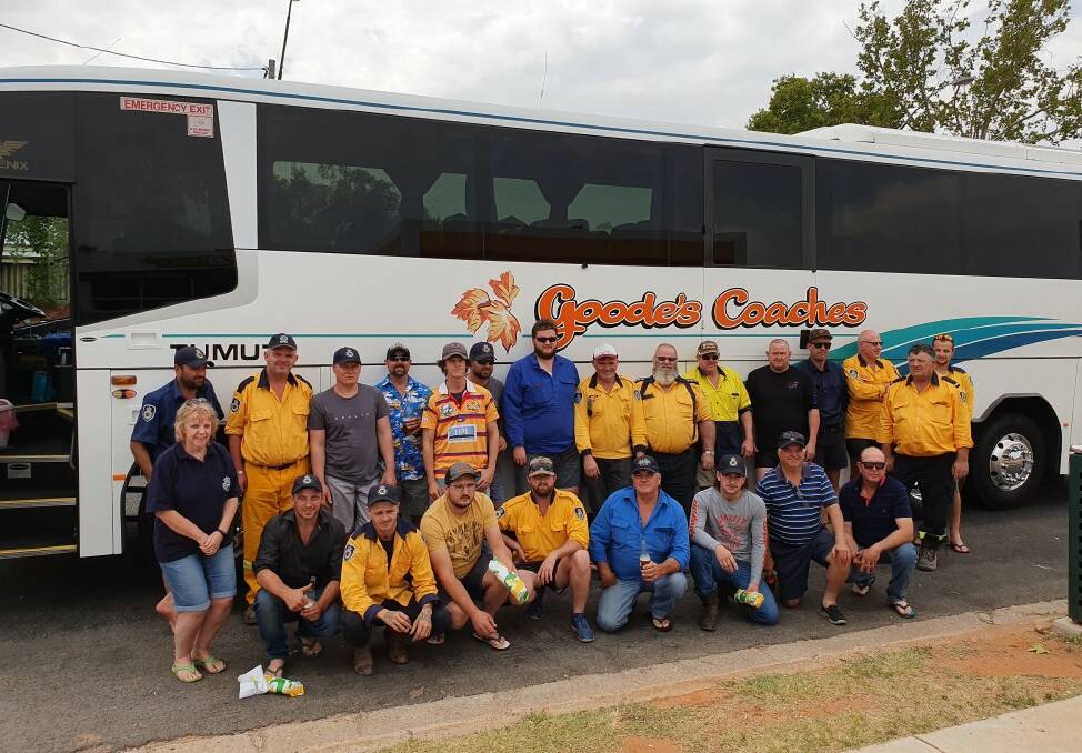 ALL ABOARD: Rural Fire Service volunteers from around the MIA have returned home after fighting fierce fires around Tumut and Tumbarumba. PHOTO: Contributed