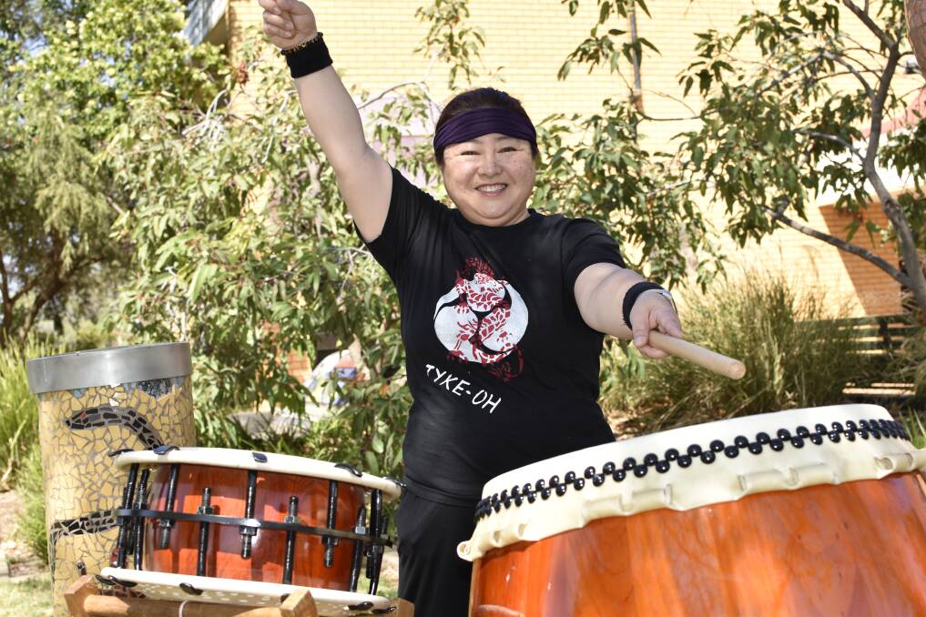 PERFORMER: Kiyomi Calwell will be playing the Japanese taiko at the Griffith Multicultural Festival on October 19. PHOTO: Kenji Sato