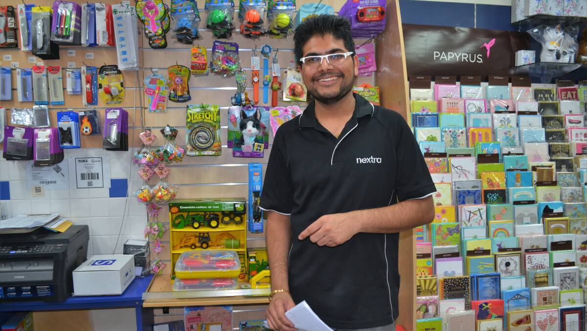Pinkal Patel from Griffith News Agency and Gift Centre is one of the business owners who support the idea of a Banna Avenue market. Picture: Kenji Sato