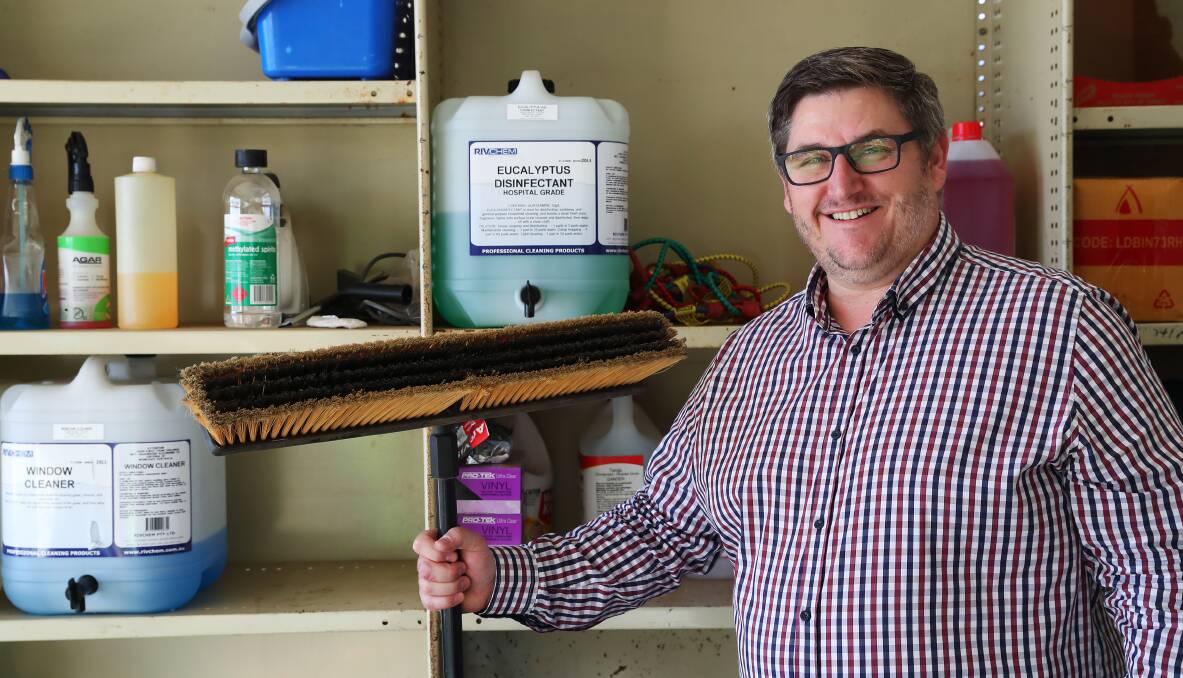 Scott Redmond is giving free cleaning sessions to healthcare workers in a show of appreciation for their frontline efforts. Picture: Emma Hillier