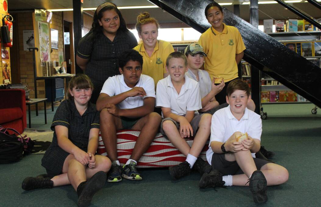 READY FOR FUN: Griffith High School year 9 student (back, centre) with some of the year 7 students who took part in the Get Set for your Future Youth Frontiers Mentoring Program. Picture: Monique Patterson
