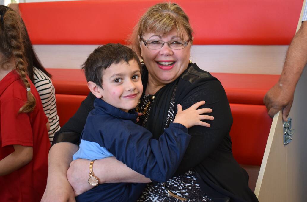 GRANDPARENTS: St Pat's student Rocco Furore enjoys all the fun during Granparents Day with his grandmother Rosanne Bianchini last Friday. Photo supplied.