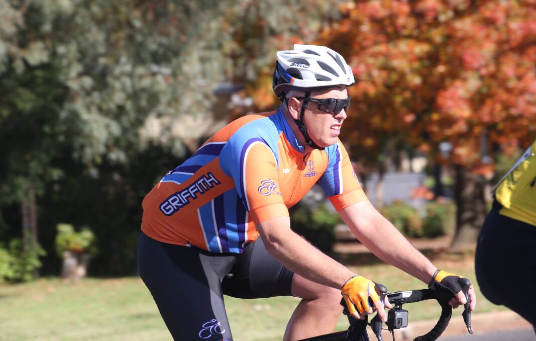 TOP EVENT: Griffith Cycle Club committee member Jason Minato competes in Sunday's Dean Carter Memorial race in Griffith. 