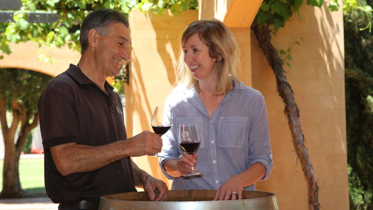 WINNERS: Bill Calabria with winemaker Emma Norbiato. PHOTO: Anthony Stipo.