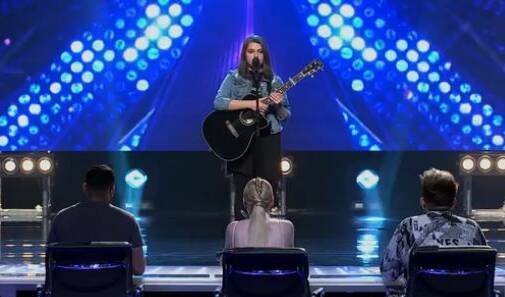 STAR: Janae Rosa performs in front of the judges at her X Factor audition. Picture: Seven.