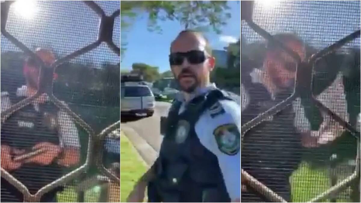 Lake Illawarra Police District's leading constable Alex Reilly remained calm while talking to a man and woman who refused to provide details or respond to COVID-compliance questions.