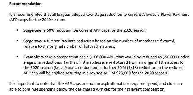 The AFL's recommendation to leagues