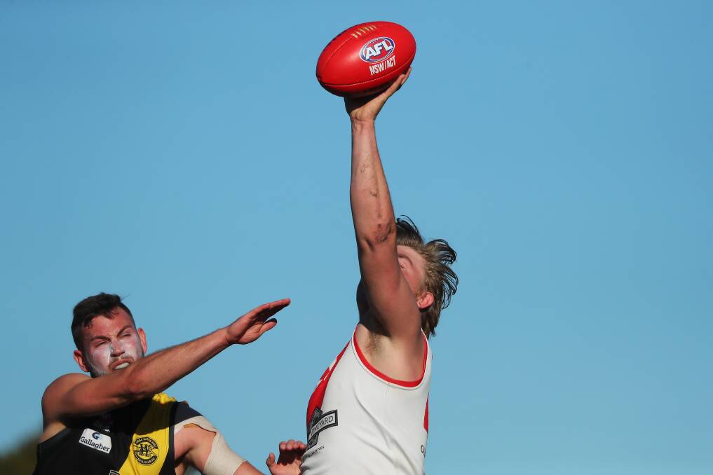 Nathan Richards in action for Griffith in the final round win over Wagga Tigers.