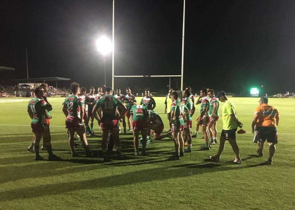 TOUGH NIGHT: Brothers prepare for their clash with Shellharbour at the West Wyalong Knockout on Friday night. Picture: Wagga Brothers