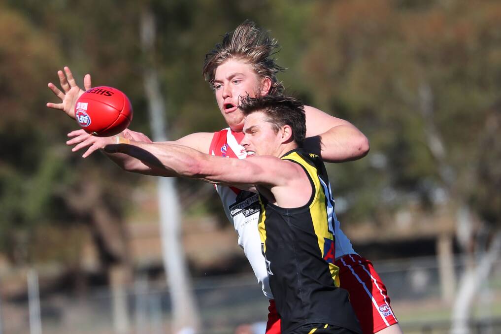 Nathan Richards in action for Griffith against Wagga Tigers in the qualifying final. 