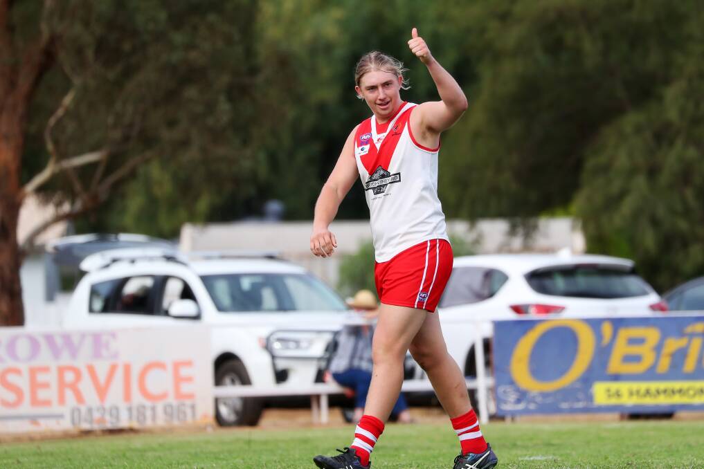 TIMELY RETURN: Griffith will welcome back ruckman Nathan Richards for Saturday's home game against Mangoplah-Cookardinia United-Eastlakes. Picture: Emma Hillier