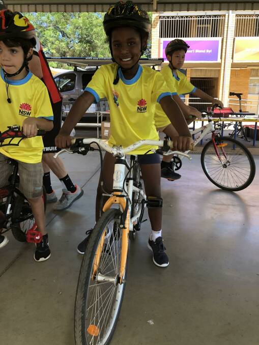 FUN: Griffith North public school student Esther is going into Year 1 next week and couldn't be prouder she can now ride a bike without training wheels. PHOTO: Kat Vella