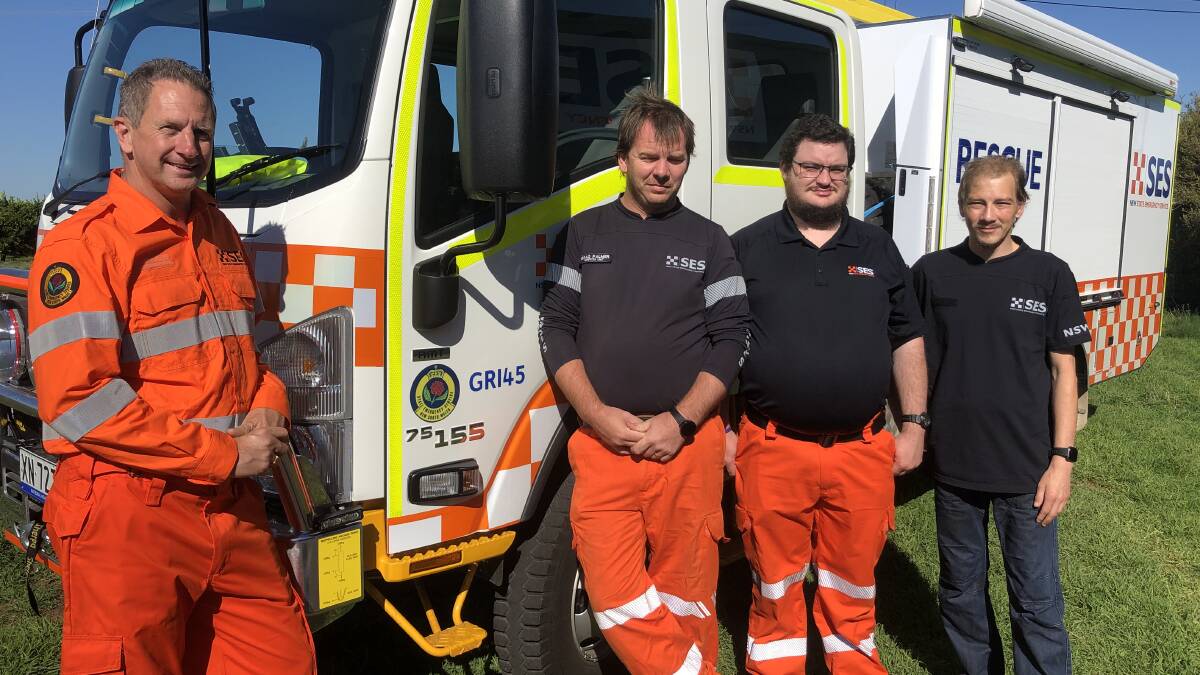 STATE OF THE ART: Anthony Hatch, Brad Palmer, Tim Laidler and Michael Scroop from the Griffith SES with their new rescue truck. PHOTO: Kat Vella