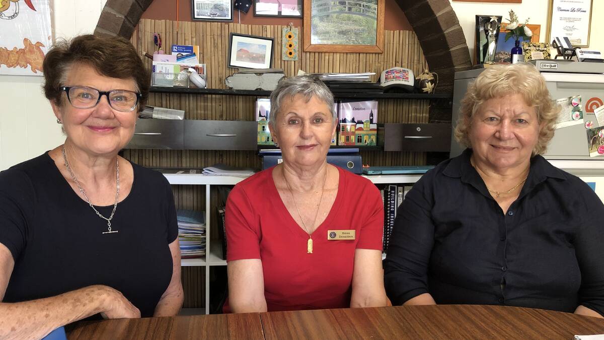 WALK TWO FOR TEN: Sally Johnstone, Helen Donaldson and Carmel La Rocca from Griffith East Inner Wheel will be doing their 'two' at City Park Saturday. PHOTO: Kat Vella
