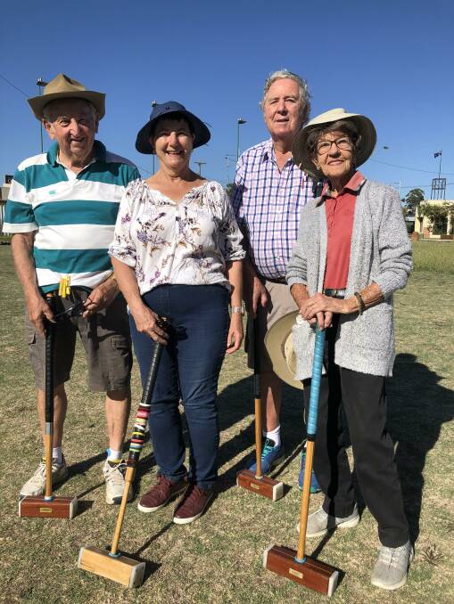 EARLY RISERS: Dick Paul, Sue Fordham, Laurence Patterson and Sue Chittick-Dalton are down at Jondaryan avenue, mallets in hand for a 7.30am start three times a week. PHOTO: Kat Vella