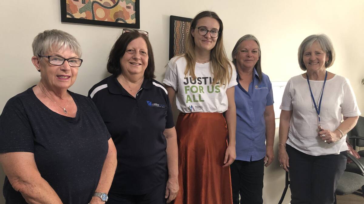 CONCERNED: Those in attendance at the meeting expressed concerns at vulnerability of many migrant workers living in Griffith. From left: Will Mead, Joanne Fitzpatrick, Eileesha Smith from M.E.L.S, Wendy Power and Peta Dummett. PHOTO: Kat Vella 
