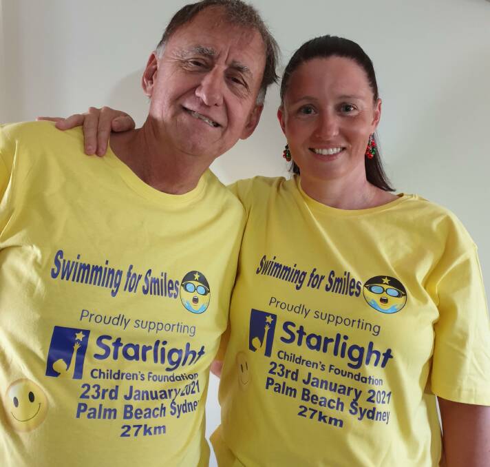 SUPPORT: Jodie Millar with her father Charlie who will be with her in the support boat for every stroke of her ocean swims. PHOTO: Contributed 