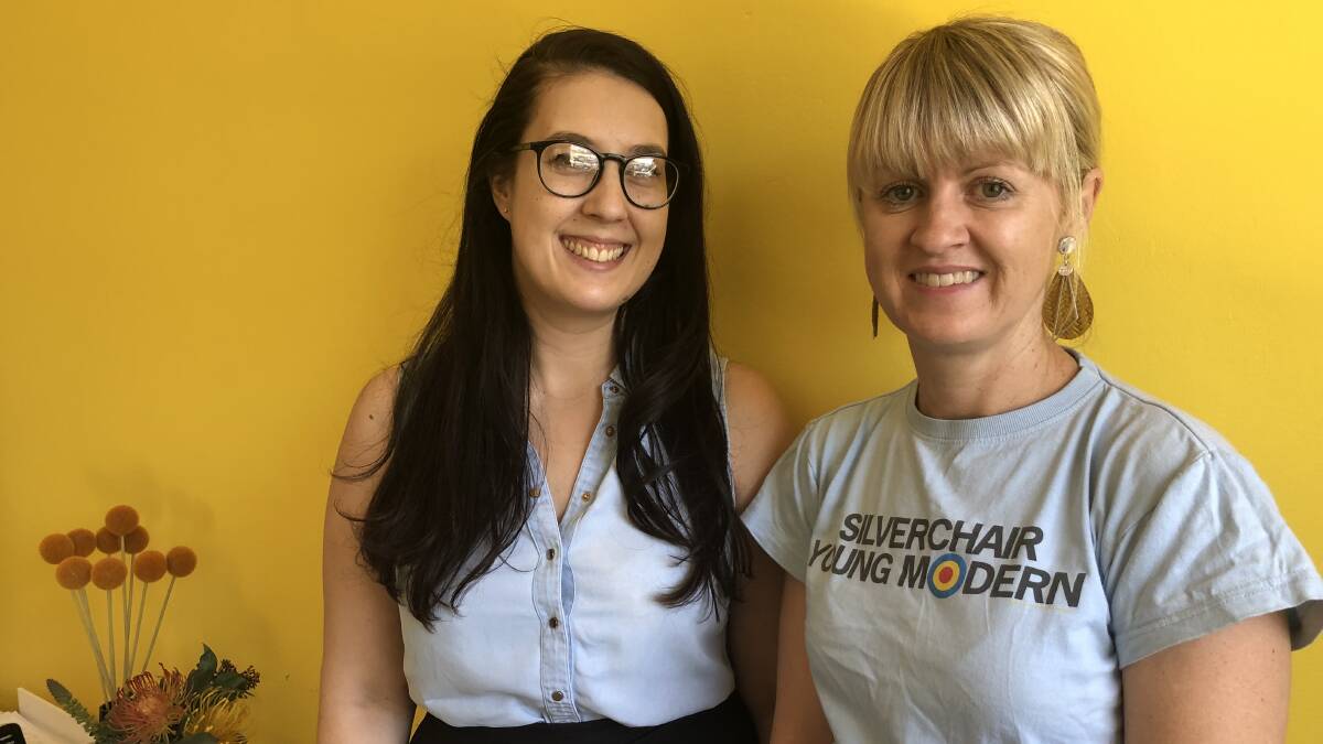 RECONNECTING: Rosie Taprell and President of Griffith Women in Business Belinda Johns are looking forward to putting 2020 behind them and getting a fresh start to next year. PHOTO: Kat Vella