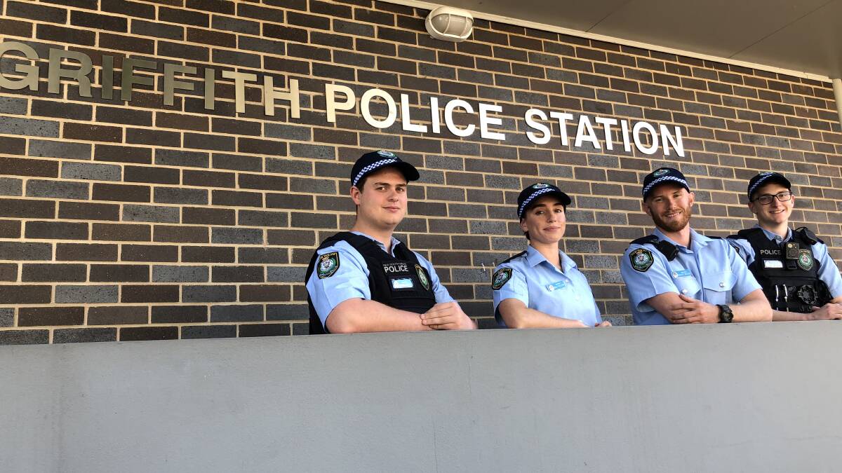 KEEN TO GET STARTED: New MIA Probationary Constables Lachlan Edwards, Emily Willims, Ash Wacher and Dylan Pulbrook. PHOTO: Kat Vella