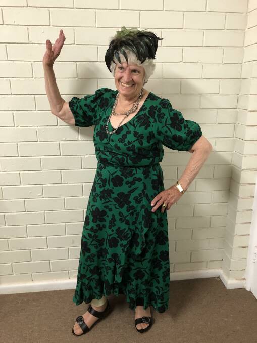 WINNER WINNER: Cathie Bellew in her prize winning frock and fascinator combo for Melbourne Cup Day. PHOTO: Kat Vella