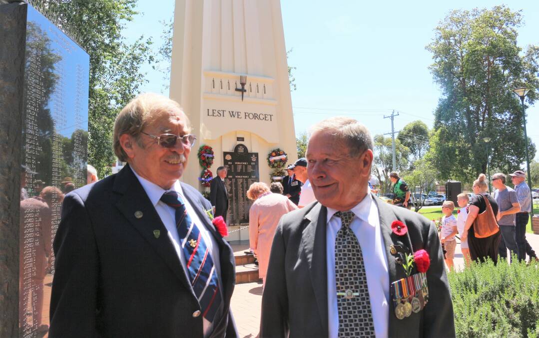 Remembrance Day: Vietnam veterans John Goslepp and Ken Tucker. Picture: Reuben Wylie.  