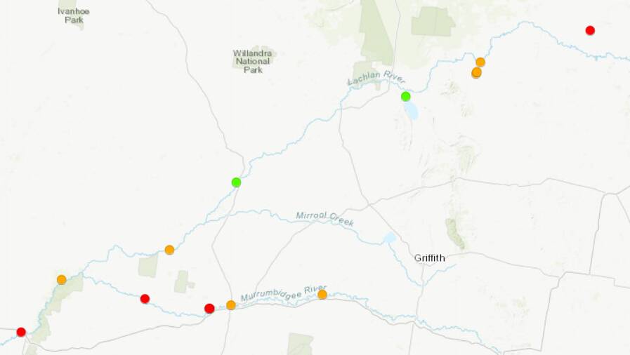 Water NSW: swimmers in Carrathool are advised caution as Water NSW have issued an amber alert for blue green algae. Picture: Water NSW 