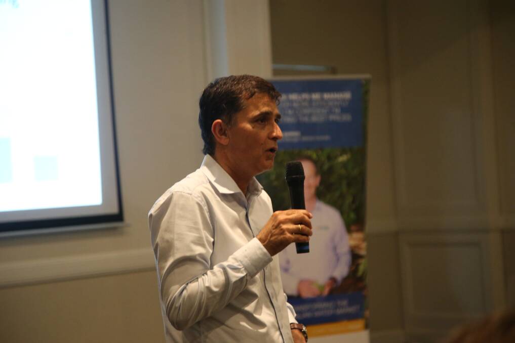 First speaker: Neeraj Maini from the NSW Department of Industry. Picture: Anthony Stipo. 