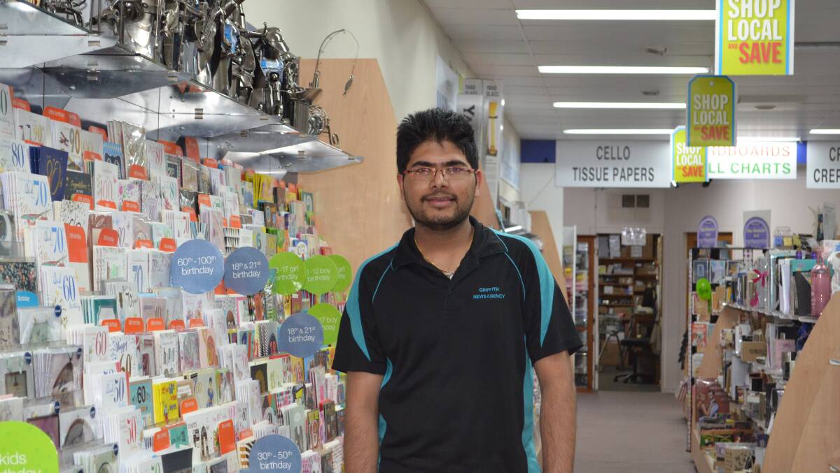 Local Newsagent: Griffith resident Pinkal Patel. Photo: Reuben Wylie 