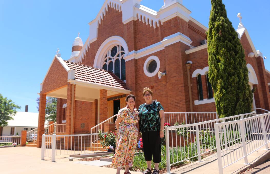 Seeking creativity: Parishioners Clare Mitchell and Sister Tricia Johnson seek creative ideas for a relevant and inclusive Cahtolic Church. Picture: Reuben Wylie. 
