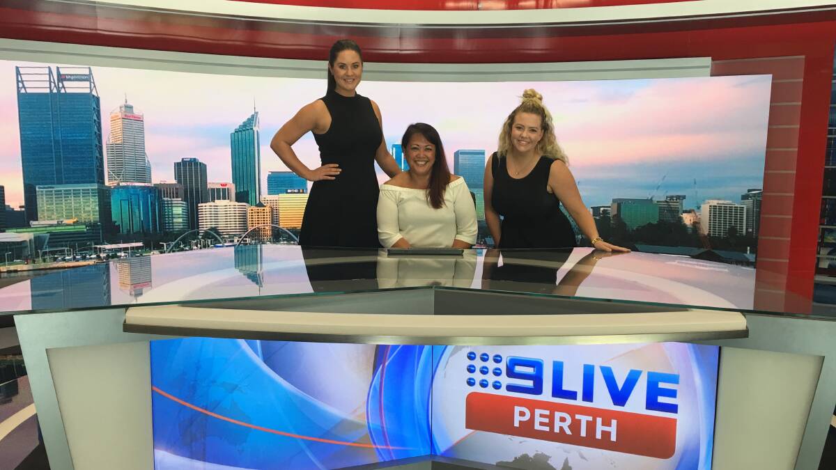 Alison visiting clients at Channel 9 in Perth.