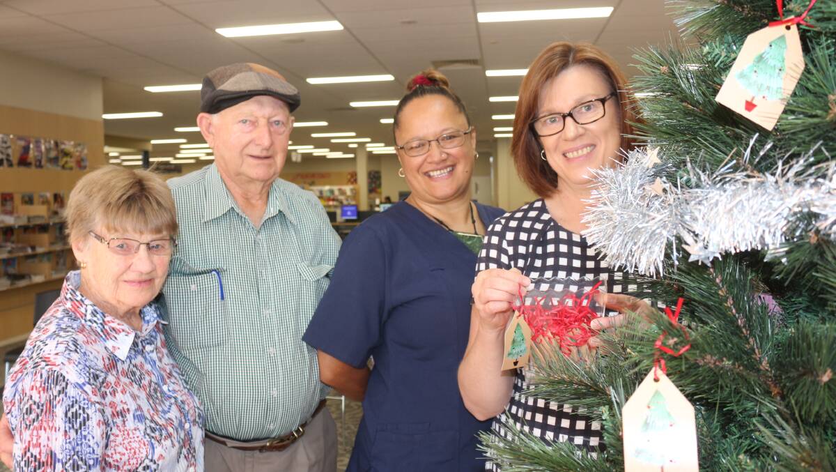 CARDS OF LOVE: Val and Stan Moore, clinical nurse specialist palative care Natasha Panapa and local health advisory chair-woman Margaret King. PHOTO: Jacinta Dickins