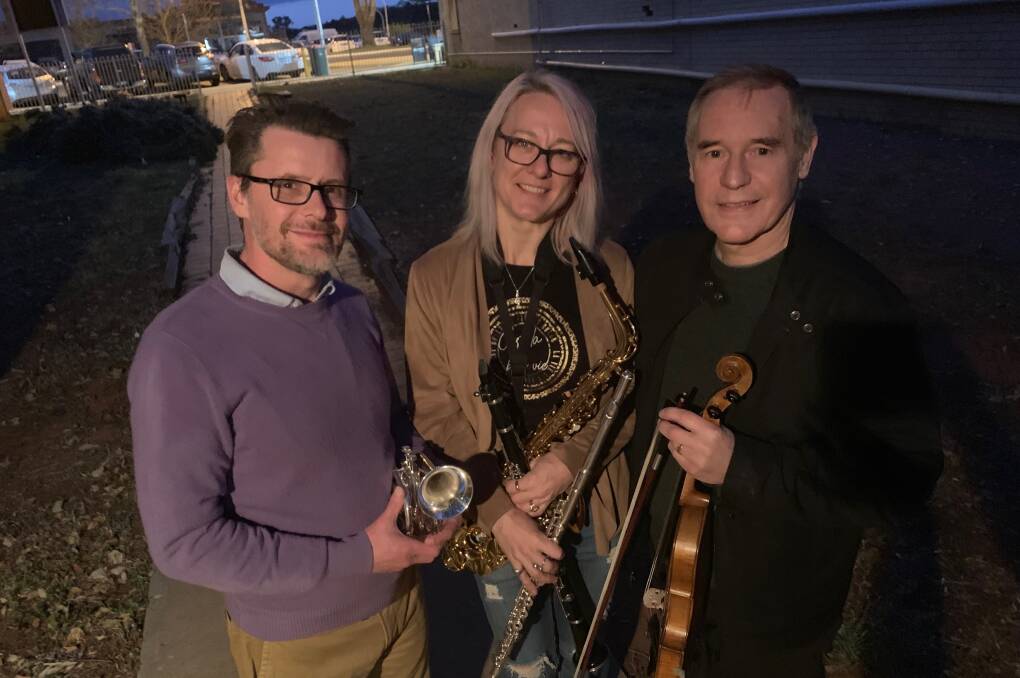 Strings teacher Paul Barlow, brass teacher Lachlan Pendlebury, wind teacher Larissa Pfitzner.
