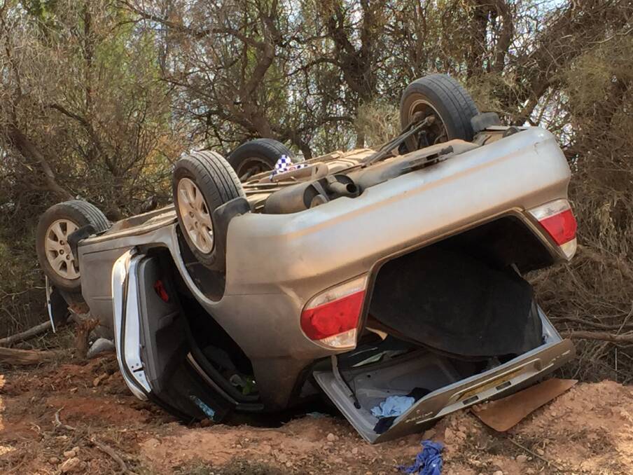 LUCKY ESCAPE: Another car rolled over on Boorga Road on Sunday September 9, with the driver escaping without serious injury.