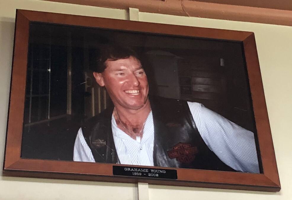 PREVENTABLE: The photo of Grahame Young who needlessly passed away in 2008, hung on the wall of the Black Stump Hotel.