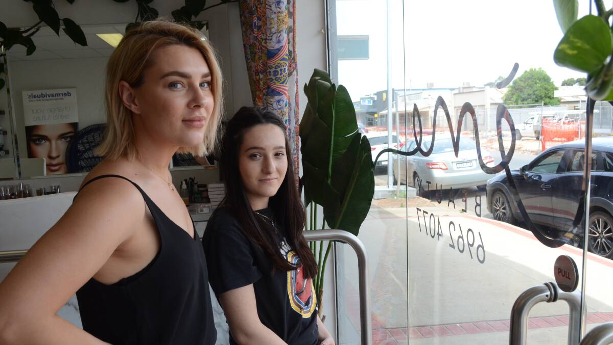 INCONVENIENT: Boheme Beauty owner Jess Hall and Olivia Vitucci expect customer complaints at their busiest time of year. Picture: Jacinta Dickins