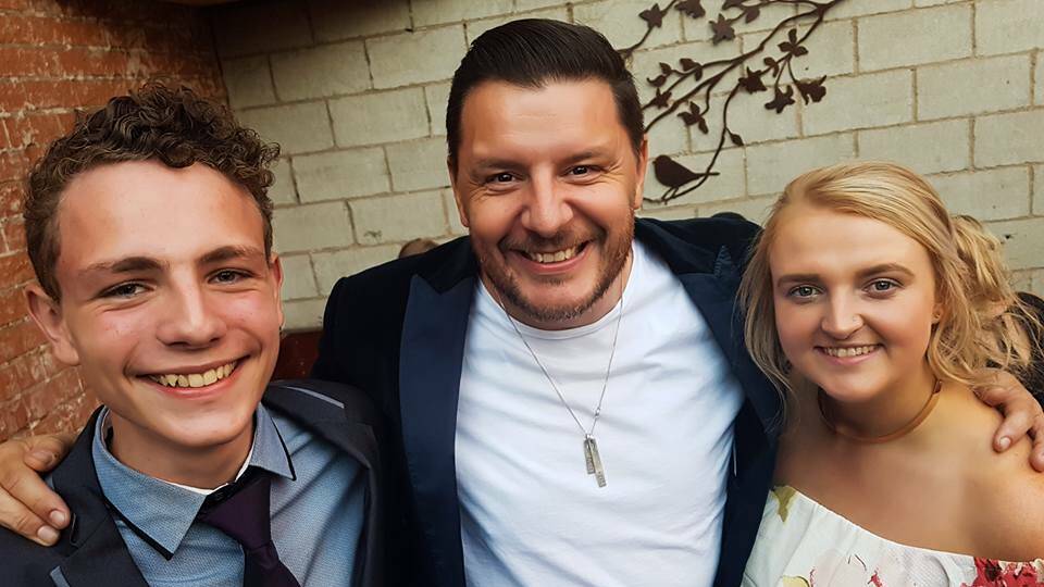 Mase O'Meley and Lana Doyle with Manu Feildel at the after party.