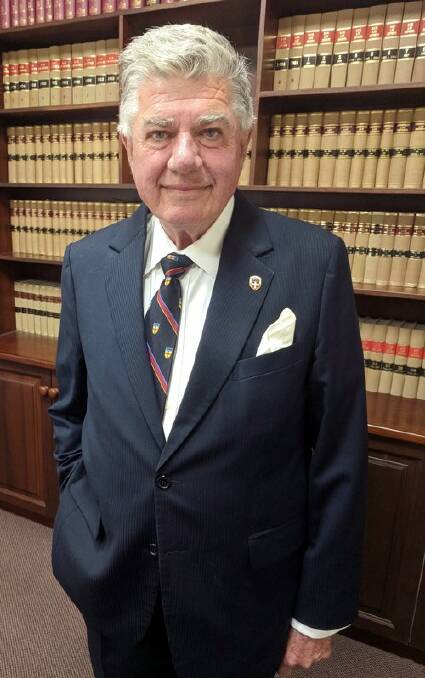 GIVING BACK: John Eades has been inducted in the Order of Australia for significant service to the law, to professional standards, and to the community. PHOTO: Contributed