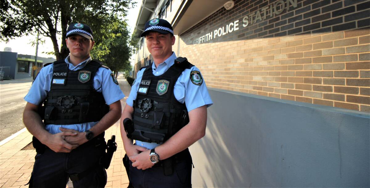WELCOME: Probationary Constables Daniel Camm and Christian Fisher-Godwin have been positioned at Griffith Police Station. PHOTO: Jacinta Dickins