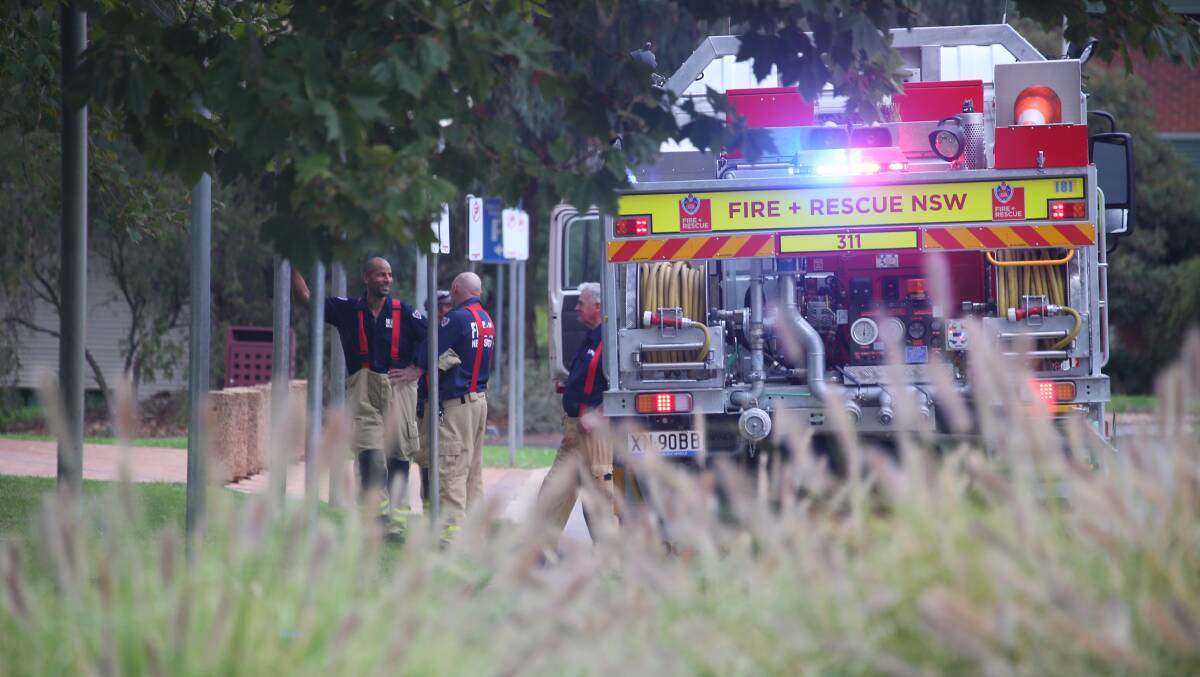 SMOKE NO FIRE: Fire and Rescue crews were called to Griffith Regional Theatre on Sunday afternoon after smoke was seen in the building. PHOTO: Anthony Stipo