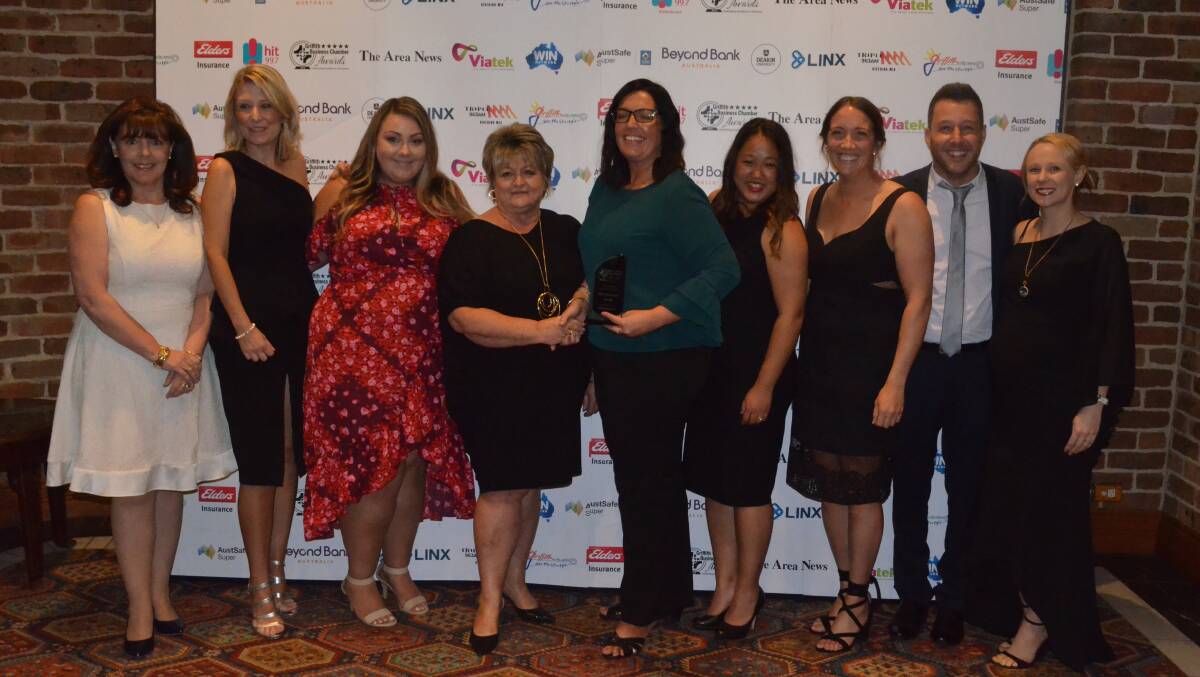 Outstanding Employer of Choice: The Personnel Group with award sponsor presenter Julie Shore (fourth from left).