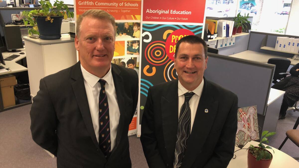 ANY OTHER NAME: Director of Public Schools NSW Griffith Network David Lamb and Principal Peter King are excited for the upcoming months in the school's development.