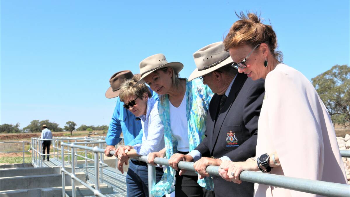 OPEN SESAME: Nayce and Helen Dalton, Sussan Ley, John Dal Broi and Steph Cooke watching the gates open. PHOTO: Jacinta Dickins